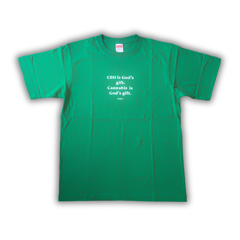 【アパレル】GReEN™オリジナルプリントTシャツ / God'sGift Tシャツ / 6.2オンス / プレミアムTシャツ / バックプリント有り / グリーン