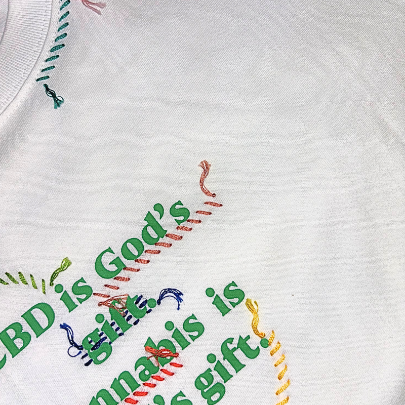 【アパレル】GReEN™オリジナル刺繍&プリントロンT / God'sGiftロングTシャツ / 6.2オンス / プレミアム ロングスリーブ Tシャツ / 刺繍