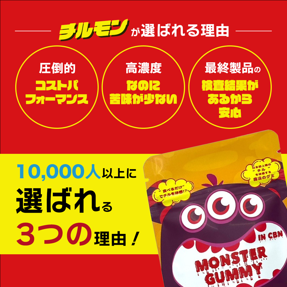 【エディブル】CBNグミ / MONSTER GUMMY / 青リンゴ味 / コーラ味 / CBN500mg / CBN1000mg / 5粒入り /  10粒入り / 1粒あたりCBN100mg | CBD製品